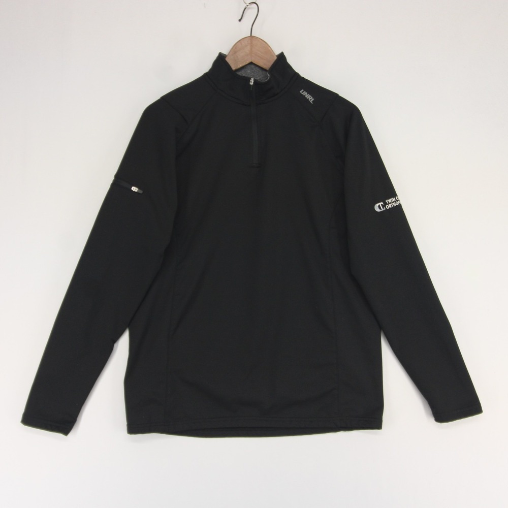 UNRL Elite Pullover Mens M Black Quarter Zip Performance Athletic TCO Logo
